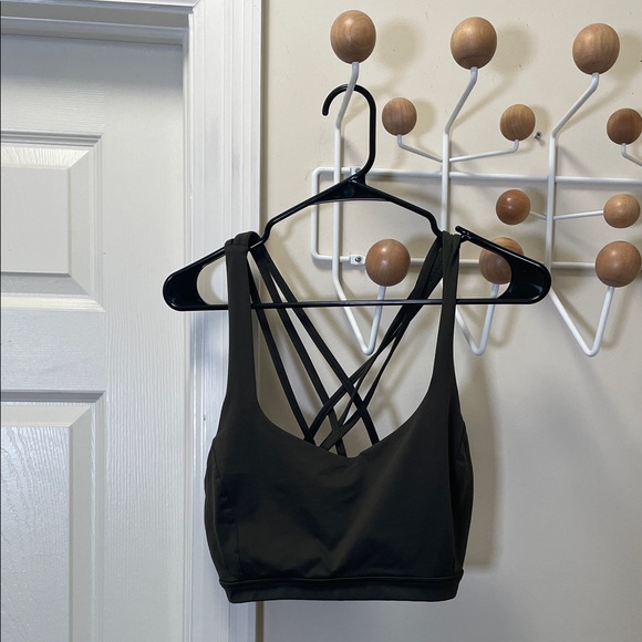 Lululemon Athletic Free To Be Serene Bra Dark Olive Green - 12 - Picture 1 of 6